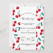 Modern kersenpatroon Tuin elegante bruiloft Kaart (Voorkant)