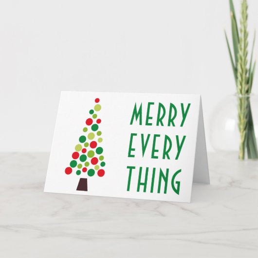 Modern Kerst Alles Kerstboom Kerstmis Feestdagen Kaart (Voorkant)