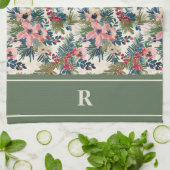 Modern Kerst Bloemstuk Initiaal Theedoek (Gevouwen)