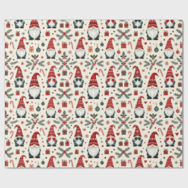 Modern Kerst Cute Gnome Vakantie Pret Cadeau Verpa Cadeaupapier