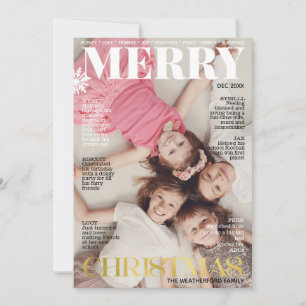 Modern Kerst Familie Foto 2026 Feestdagenkaart