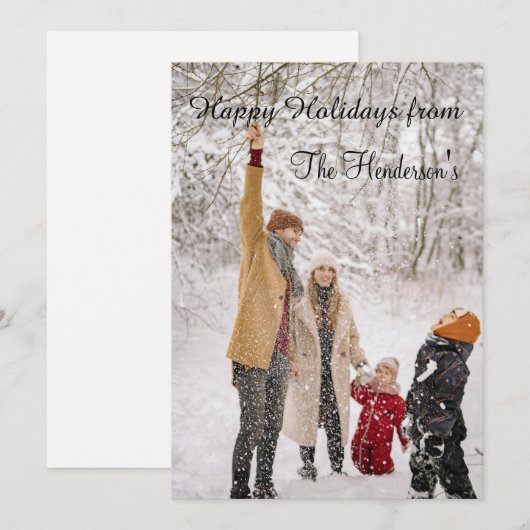 Modern Kerst Foto Feestdagenkaart (Voorkant / Achterkant)