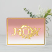 Modern Kerst Foto met Goud  Folie Feestdagenkaart (Staand Voorkant)