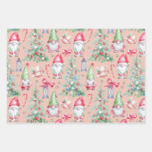 Modern Kerst Gnome Waterverf Pattern Inpakpapier Vel (Voorkant)