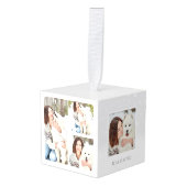 Modern Kerst Huisdier Monogram Vier Fotocollage Decoratie (Voorkant hoekig)