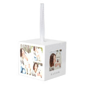 Modern Kerst Huisdier Monogram Vier Fotocollage Decoratie (Achter hoekig)