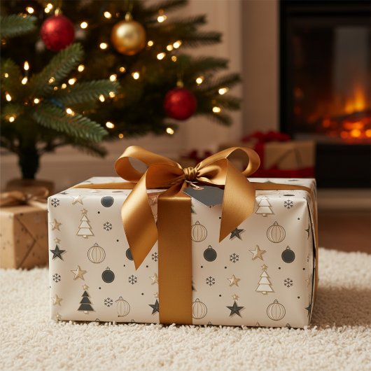 Modern Kerst Naadloos Patroon Cadeaupapier