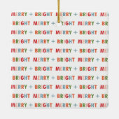 Modern Kerst Ornament Merry and Bright (Achterkant)