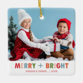 Modern Kerst Ornament Merry and Bright (Voorkant)