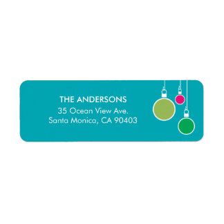 Modern kerst retour adres label - Turquoise