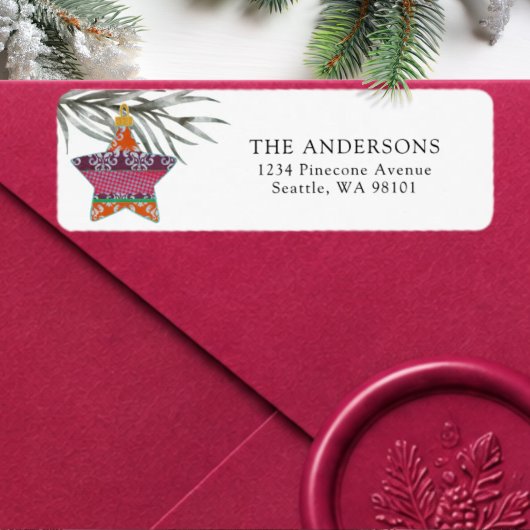 Modern Kerst Retouradres Winterloof Etiket