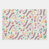 Modern Kerst rood groen beige inpakpapier (Voorkant 2)