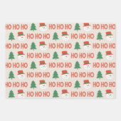 Modern Kerst rood groen beige inpakpapier Vel (Voorkant 3)