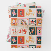 Modern Kerst rood groen beige inpakpapier Vel (In situ)