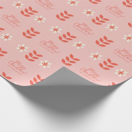 Modern kerst Scandinavisch Ornament Cadeaupapier (Hoek)