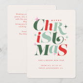 Modern Kerst Typografie Bedrijf Feestdagenkaart (Voorkant / Achterkant)