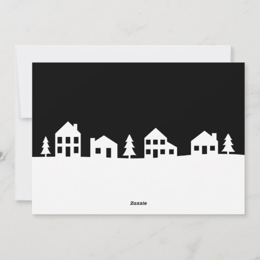 Modern Kerst Village  Kerstkaart (Achterkant)