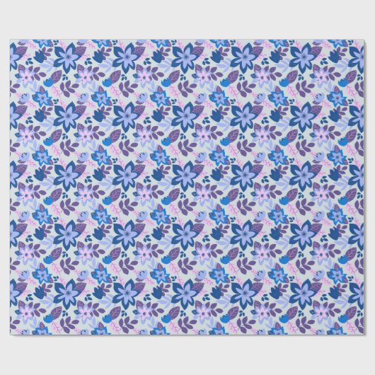 Modern kerstblauw flesje cadeaupapier (Vlak)