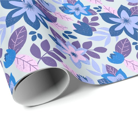 Modern kerstblauw flesje cadeaupapier (Rol Hoek)