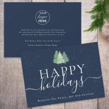 Modern Kerstbomen Logo Marineblauw Zakelijk