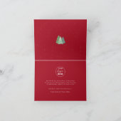 Modern Kerstbomen Logo Rood Zakelijk Feestdagen Kaart (Binnen)