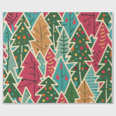 Modern kerstboom inpakpapier in patroon (Vlak)