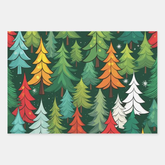 Modern kerstboom patroon inpakpapier (Voorkant 2)