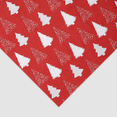 Modern Kerstboom Patroon Rood Weefseldocument Tissuepapier (Detail)