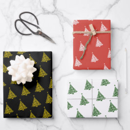 Modern Kerstboom Patroon Vakantie Gift Inpakpapier Vel