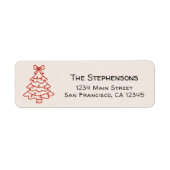 Modern Kerstboom Retouradres Handgetekend Etiket (Voorkant)