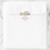 Modern Kerstboom Retouradres Ronde Sticker (Tas)