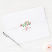 Modern Kerstboom Retouradres Ronde Sticker (Envelop)