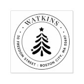 Modern Kerstboom Retouradres Zelfinktende Stempel (Design)