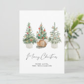 Modern kerstboom wenskaart feestdagenkaart (Staand voorkant)