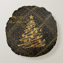 Modern, Kerstboom, Zwart Gouden Kruis Patroon