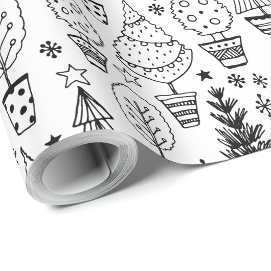 Modern kerstboompatroon cadeaupapier (Rol Hoek)