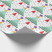 Modern kerstboompatroon cadeaupapier (Hoek)