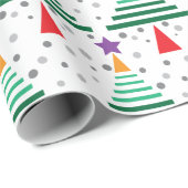 Modern kerstboompatroon cadeaupapier (Rol Hoek)