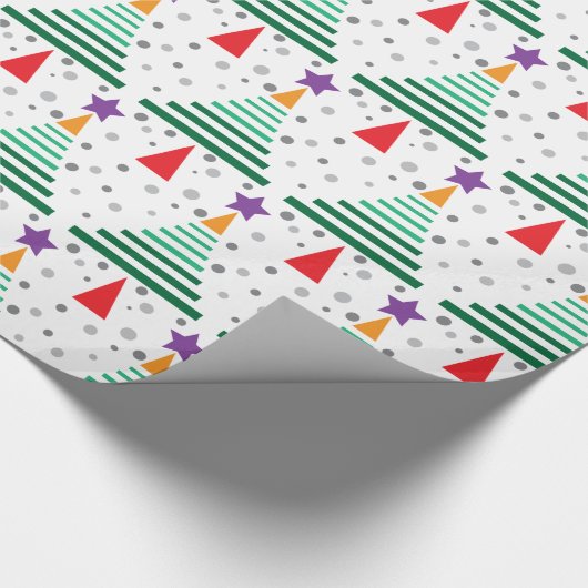 Modern kerstboompatroon cadeaupapier (Hoek)