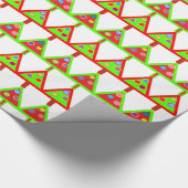 Modern kerstboompatroon cadeaupapier (Hoek)