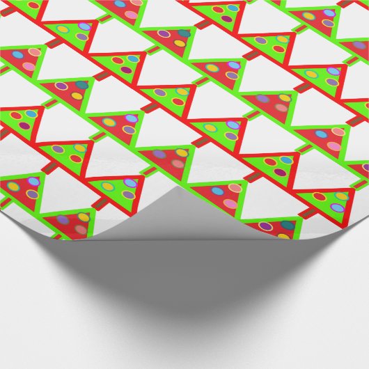 Modern kerstboompatroon cadeaupapier (Hoek)