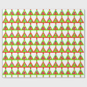 Modern kerstboompatroon cadeaupapier (Vlak)