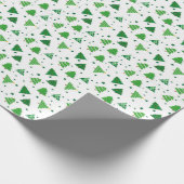 Modern kerstboompatroon cadeaupapier (Hoek)