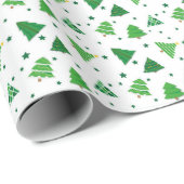 Modern kerstboompatroon cadeaupapier (Rol Hoek)