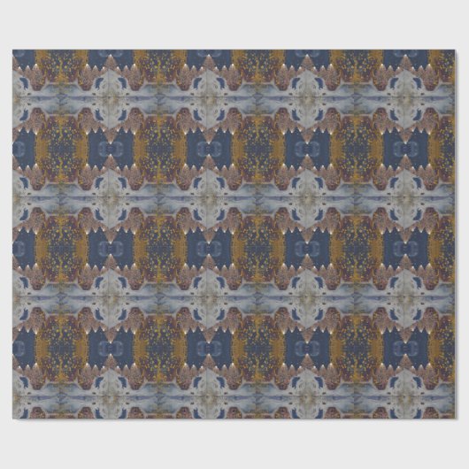 Modern kerstboompatroon cadeaupapier (Vlak)