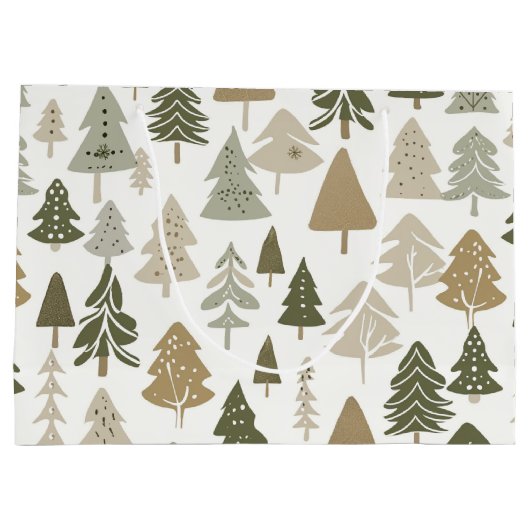 Modern kerstboompatroon groot cadeauzakje (Achterkant)