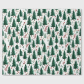 Modern kerstboompatroon in het bos cadeaupapier (Vlak)