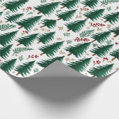 Modern kerstboompatroon in het bos cadeaupapier (Hoek)