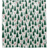 Modern kerstboompatroon in het bos douchegordijn (Voorkant)