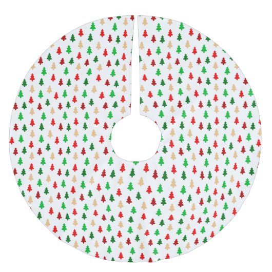 Modern kerstboompatroon - rood, groen en goud kerstboom rok (Voorkant)